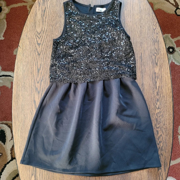 Epic Threads Black Sequins Sleeveless Layered Party Dress Size Girl's Medium - Picture 1 of 5